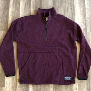 Victoria’s Secret Pink Maroon Quarter Zip Oversized Pullover Hoodie XS